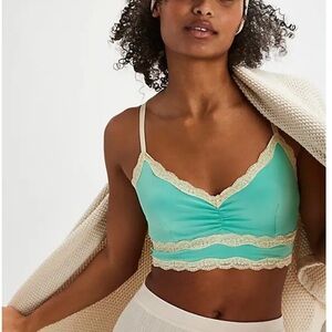 Spell Aqua Green Lace-Trim Bralette